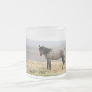 Caneca De Café Vidro Jateado Cavalo selvagem