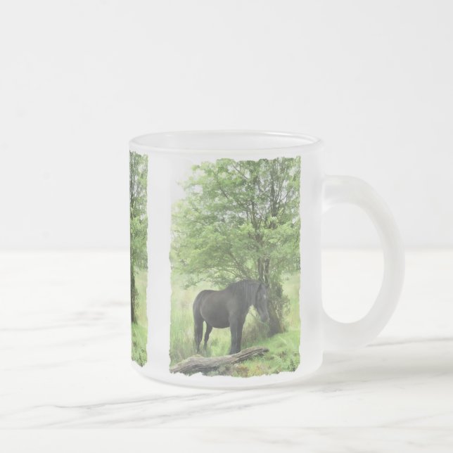 CANECA DE CAFÉ VIDRO JATEADO CAVALOS (Direita)