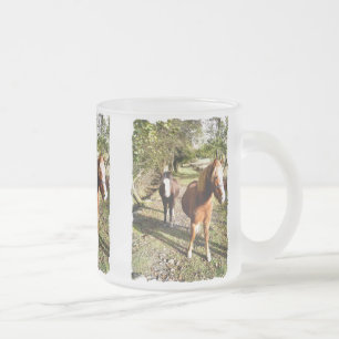CANECA DE CAFÉ VIDRO JATEADO CAVALOS