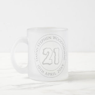 Caneca De Café Vidro Jateado Celebração Comemorativa de Aniversário Personaliza