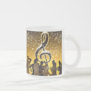 Caneca De Café Vidro Jateado Celebrar,Dourada nota da vida_