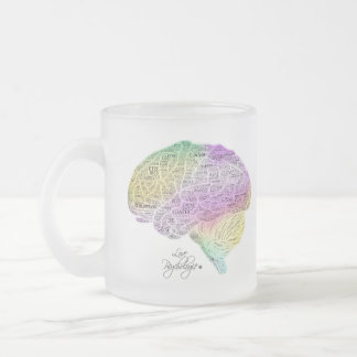 Caneca De Café Vidro Jateado Cérebro Psicologia