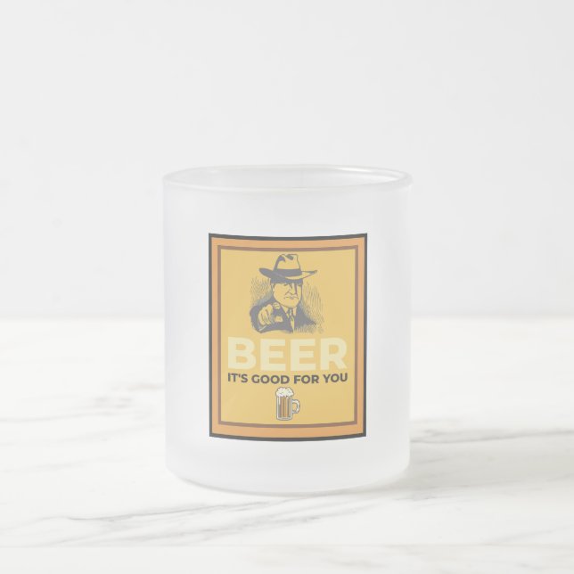 CANECA DE CAFÉ VIDRO JATEADO CERVEJA. É BOM PARA VOCÊ. (Centro)