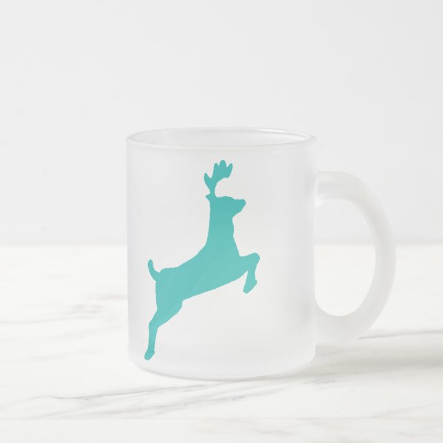 Caneca De Café Vidro Jateado Cervos da cerceta (Direita)