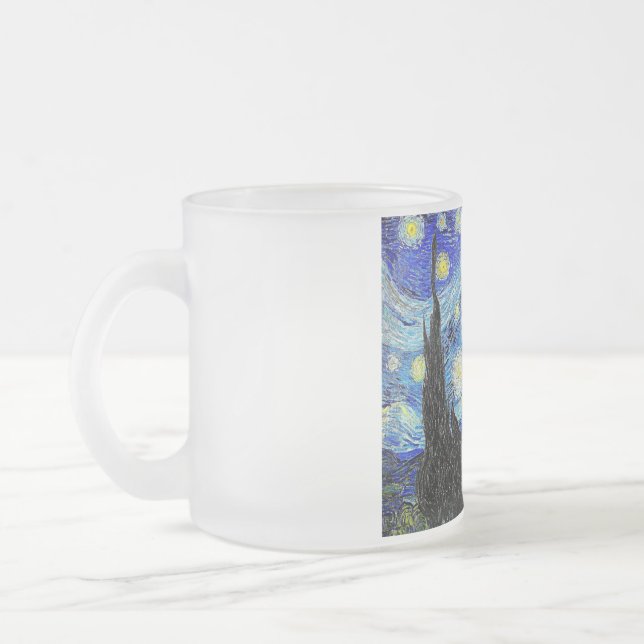 Caneca De Café Vidro Jateado Céu Antigo Noite Estrelada (Esquerda)