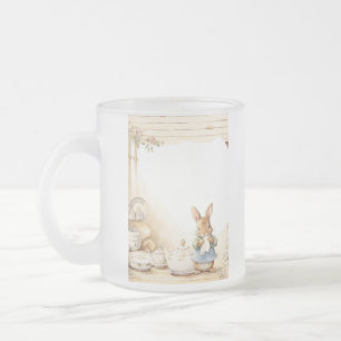 Caneca De Café Vidro Jateado Chá de fraldas Peter Rabbit