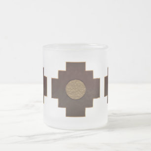 Caneca De Café Vidro Jateado Chakana Cross