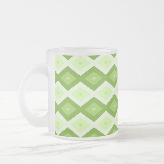 Caneca De Café Vidro Jateado Chartreuse green diamond pattern (Esquerda)