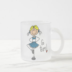 Caneca De Café Vidro Jateado Cheerleader azul