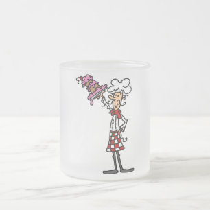 Caneca De Café Vidro Jateado Chef com camisetas e presentes