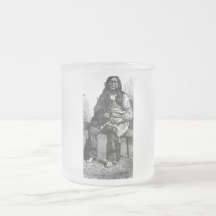 Caneca De Café Vidro Jateado Chefe da Índia Beer Mug