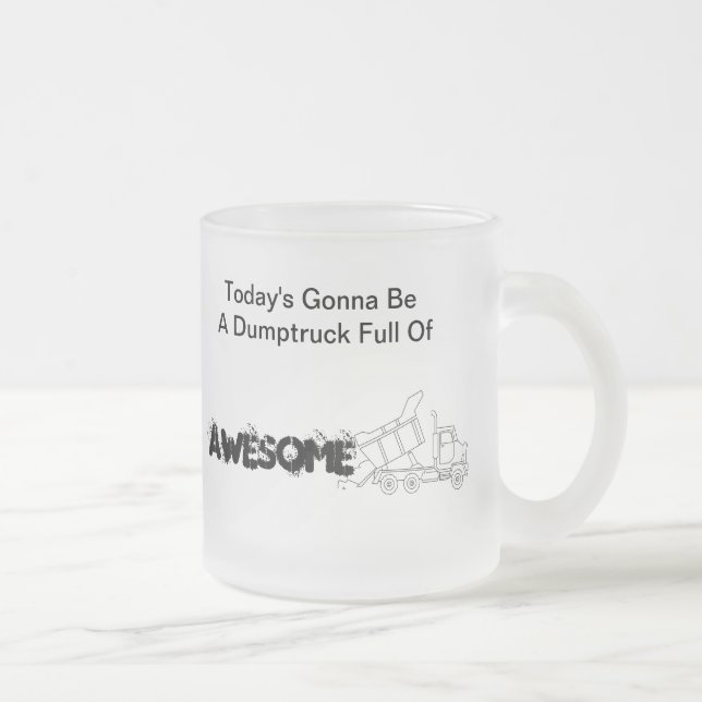 Caneca De Café Vidro Jateado Cheio de Dumptruck de impressionante (Direita)