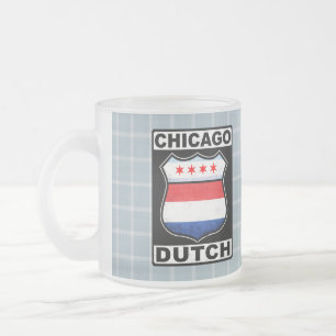 Caneca De Café Vidro Jateado Chicago Dutch Shield Mug