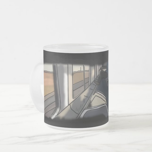 Caneca De Café Vidro Jateado Chicago, IL Amtrak mug (Frente Esquerda)