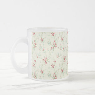 Caneca De Café Vidro Jateado Chiques florais