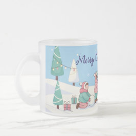Caneca De Café Vidro Jateado Christmas Magic