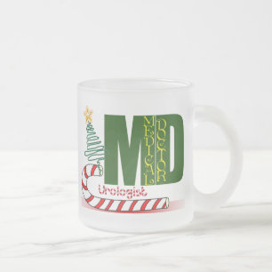 CANECA DE CAFÉ VIDRO JATEADO CHRISTMAS UROLOGIST - MÉDICO - MD