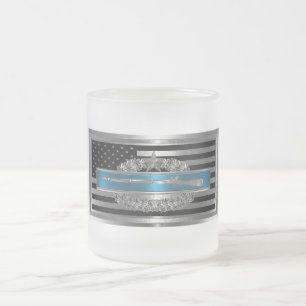 Caneca De Café Vidro Jateado CIB com estrela de combate