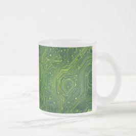 Caneca De Café Vidro Jateado Ciberto Greenish