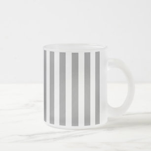 Caneca De Café Vidro Jateado Cinzas e listras brancas de doce