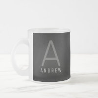 Cinzas Modernas e Mug de Café Monograma Branco