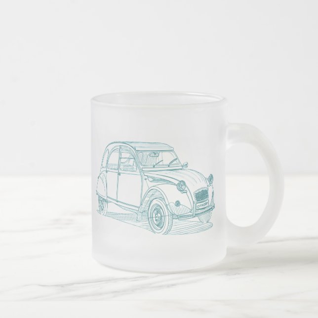 Caneca De Café Vidro Jateado Cit 2CV (Direita)