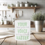 Caneca De Café Vidro Jateado Citação de Motivação de Sua Matéria de Voz Verde P<br><div class="desc">Citação de Motivação de Sua Matéria de Voz Verde Positiva</div>