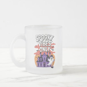 Caneca De Café Vidro Jateado Citações da Temporada Assustadora