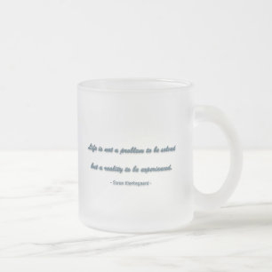 Caneca De Café Vidro Jateado Citações da vida por Soren Kierkegaard - a vida