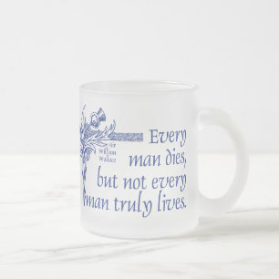 Caneca De Café Vidro Jateado Citações de Scotland, senhor William Wallace,
