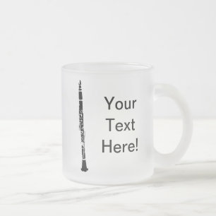Caneca De Café Vidro Jateado Clarinete personalizado