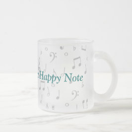 Caneca De Café Vidro Jateado ClearGlassMusicNoteMug-personalize
