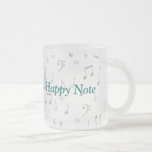 Caneca De Café Vidro Jateado ClearGlassMusicNoteMug-personalize
