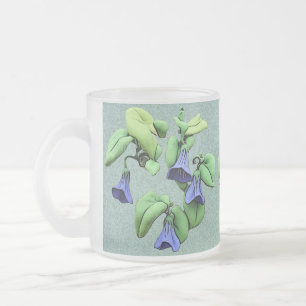 Caneca De Café Vidro Jateado Clitoria ternatea - Blue Darwin Pea