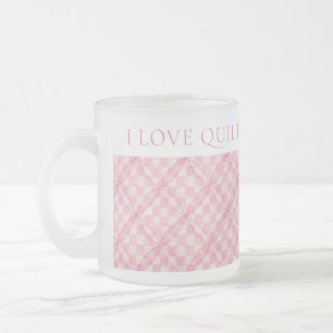 CANECA DE CAFÉ VIDRO JATEADO COBERTORE DE XADREZ ROSA MUG DE VIDRO CONGELADO +