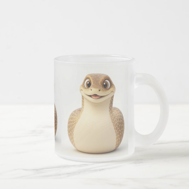 Caneca De Café Vidro Jateado Cobra Mug sorridente (Direita)