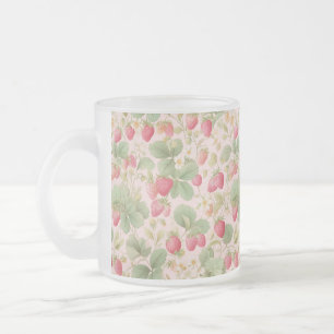 Caneca De Café Vidro Jateado Coelhinho de Aquarela Cachorro com Morangos