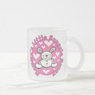 Caneca De Café Vidro Jateado Coelho do Snuggle da mamã pouco