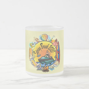 Caneca De Café Vidro Jateado Colagem