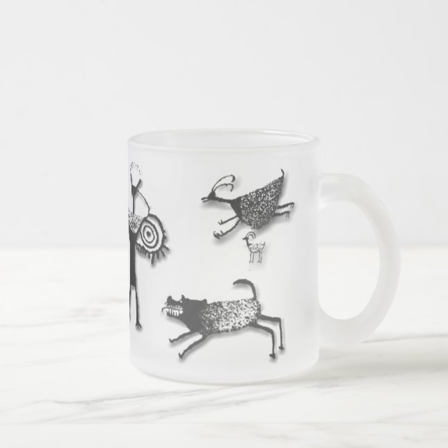 Caneca De Café Vidro Jateado Colagem da arte da rocha (Direita)