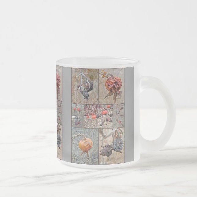 Caneca De Café Vidro Jateado Colagem de rosa Hip (Direita)