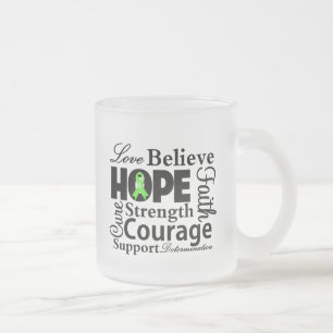 Caneca De Café Vidro Jateado Colagem do linfoma de Non-Hodgkins da esperança