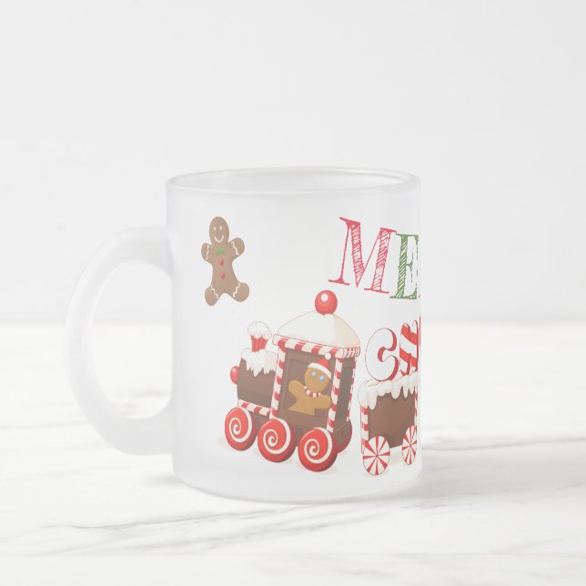 CANECA DE CAFÉ VIDRO JATEADO COLEÇÃO DE NATAL DE SUZANNE ELIZABETH (Esquerda)