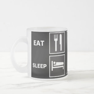 Caneca De Café Vidro Jateado Coma PEIXES do sono!