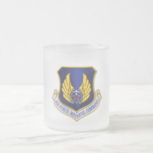 Caneca De Café Vidro Jateado Comando de Materiais da Força Aérea Personalizad