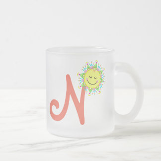 Caneca De Café Vidro Jateado Combustível feliz "N" Fosco Vidro Café Mug