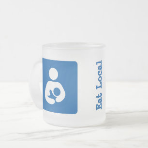 Caneca De Café Vidro Jateado Comer Ícone De Aleitamento/Enfermagem Local
