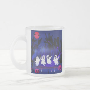 Caneca De Café Vidro Jateado Concurso de Canto Fantasma em Floresta Assombrada