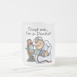 Caneca De Café Vidro Jateado Confie-me Im um dentista