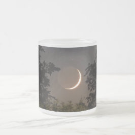 Caneca De Café Vidro Jateado Configuração da Lua Crescente